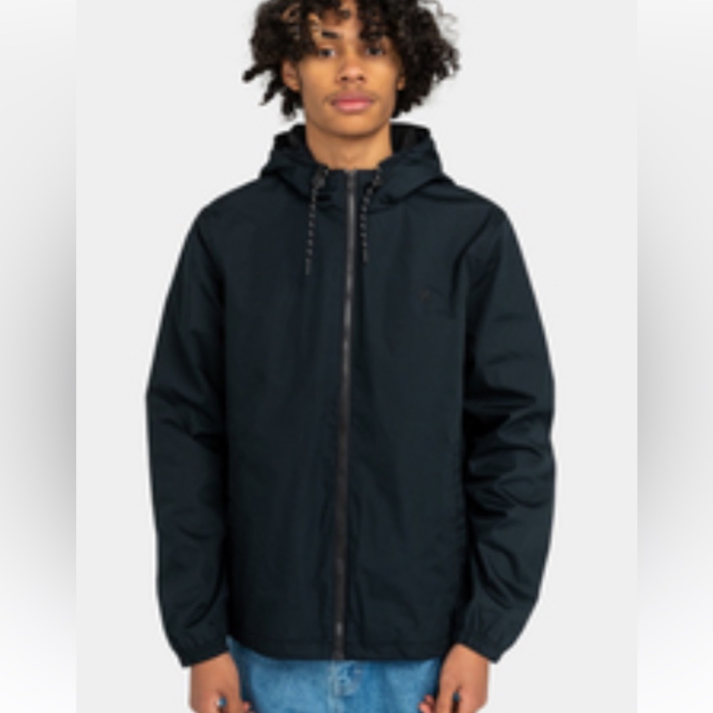 Nomad Men's Tech Fleece Lined Hooded Heavyweight Windbreaker | Navy Blue | L
